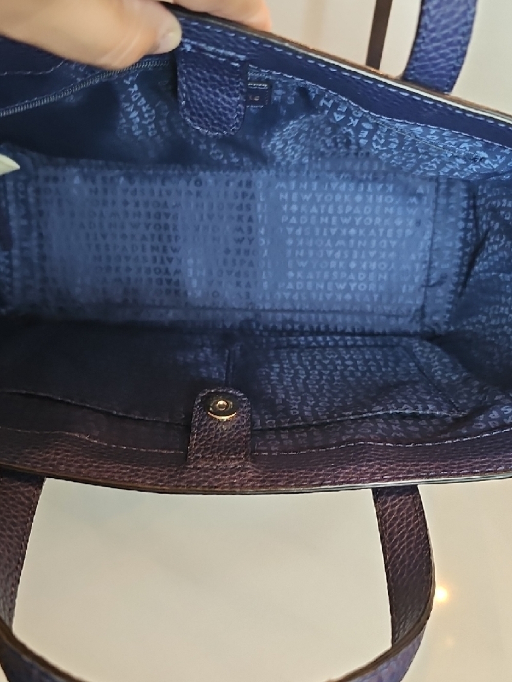 kate spade navy pebbled leather bow-detail tote - Picture 8 of 12